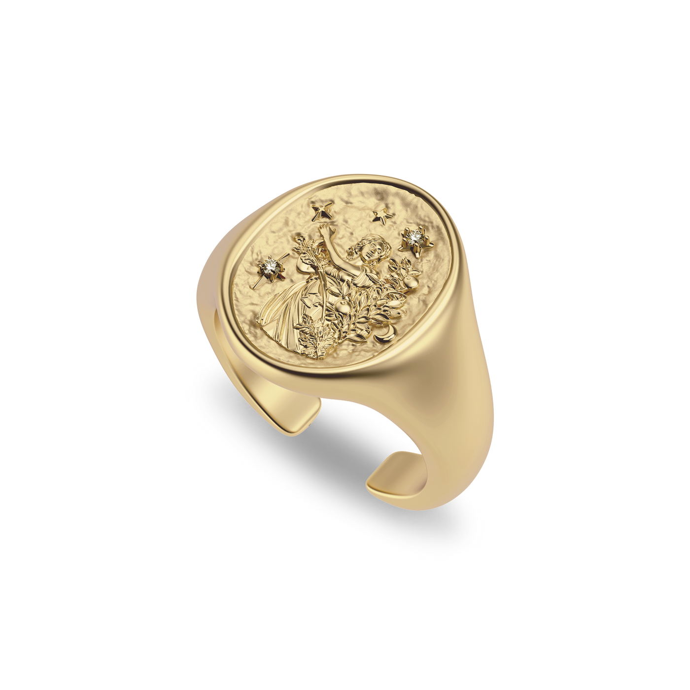 'Zodiac' Diamond Signet Ring, Virgo