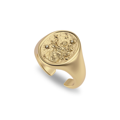 'Zodiac' Diamond Signet Ring, Virgo