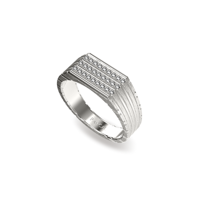 Anillo de banda de diamante Pave biselado