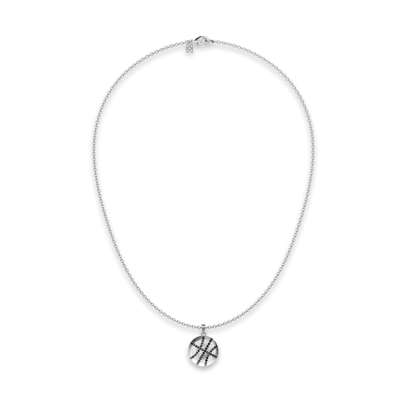 'The Basketball' Crooked Ball Pendant, Black Diamond Pavé