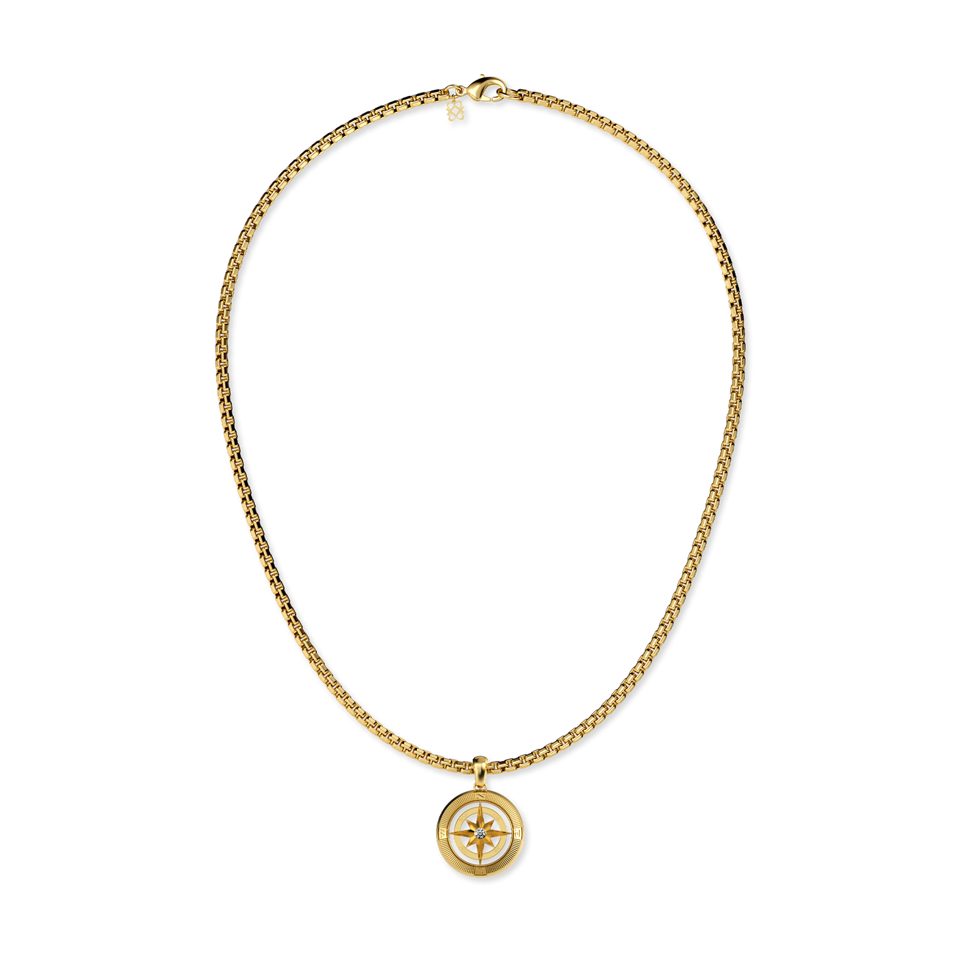 Colgante brújula, diamante blanco