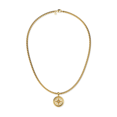 Colgante brújula, diamante blanco