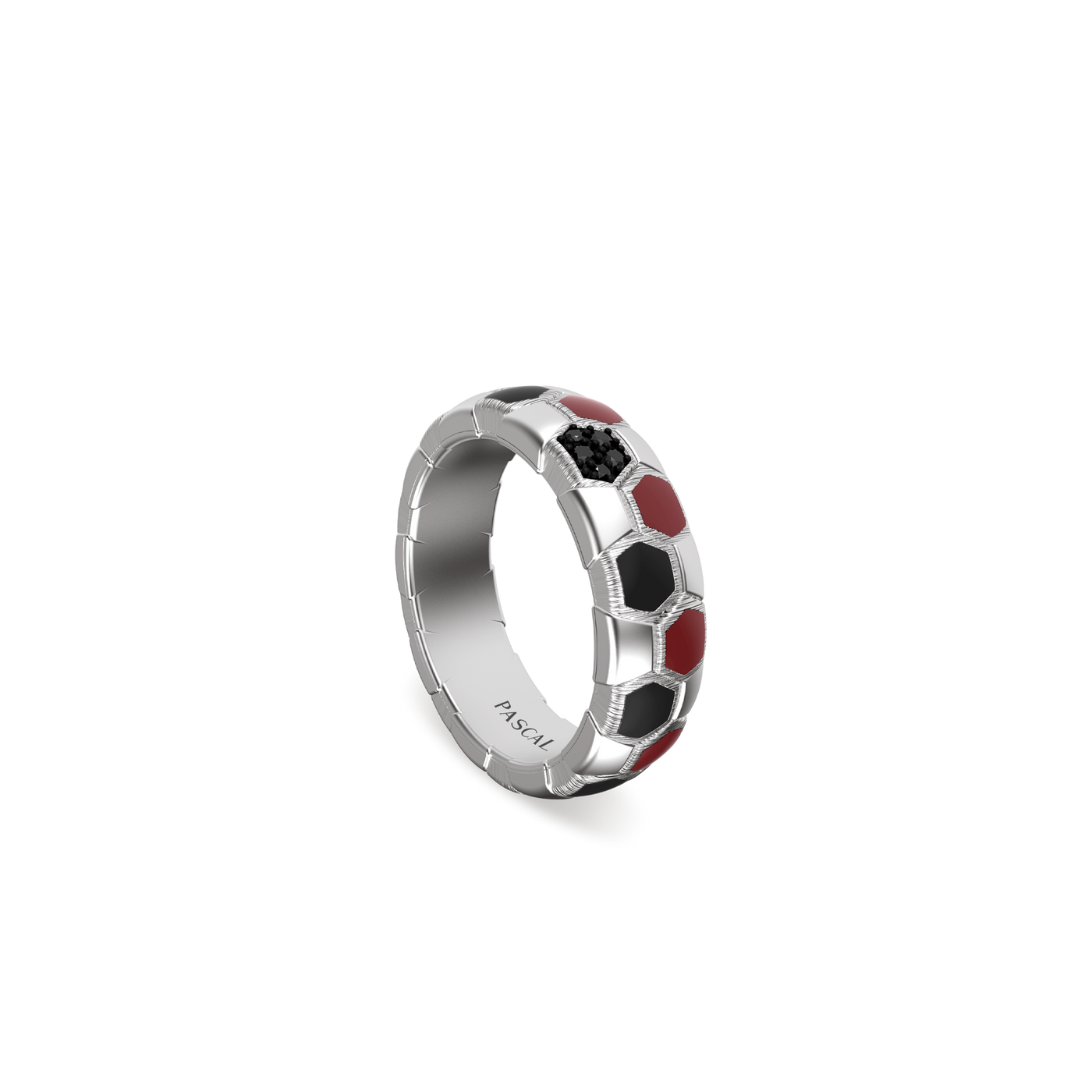 'The Soccer' Pharaohs Band Ring, Black Diamond