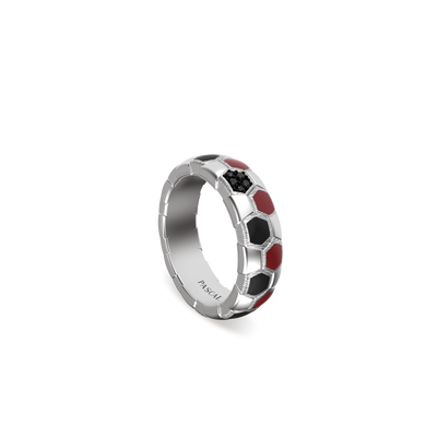'The Soccer' Pharaohs Band Ring, Black Diamond