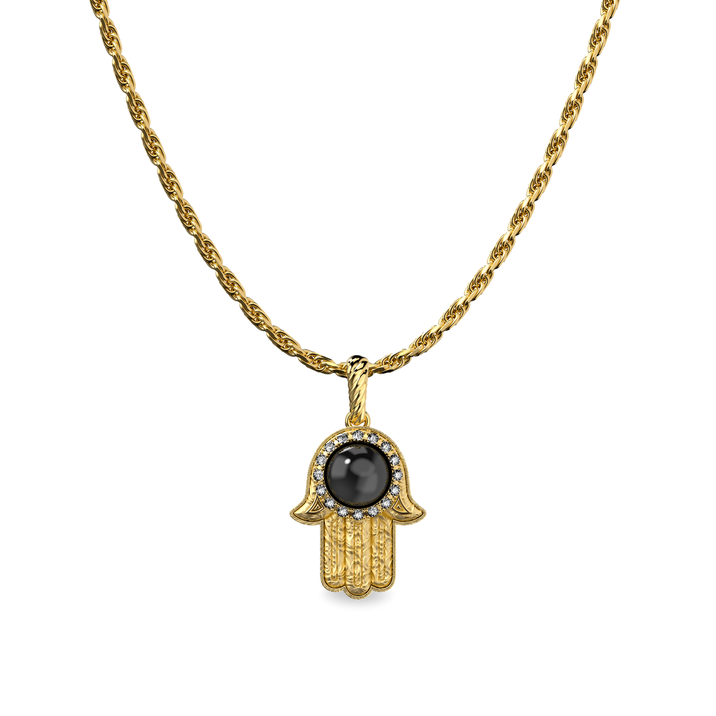 Colgante 'The Spiritual' Hamsa, Halo de Diamantes Blancos