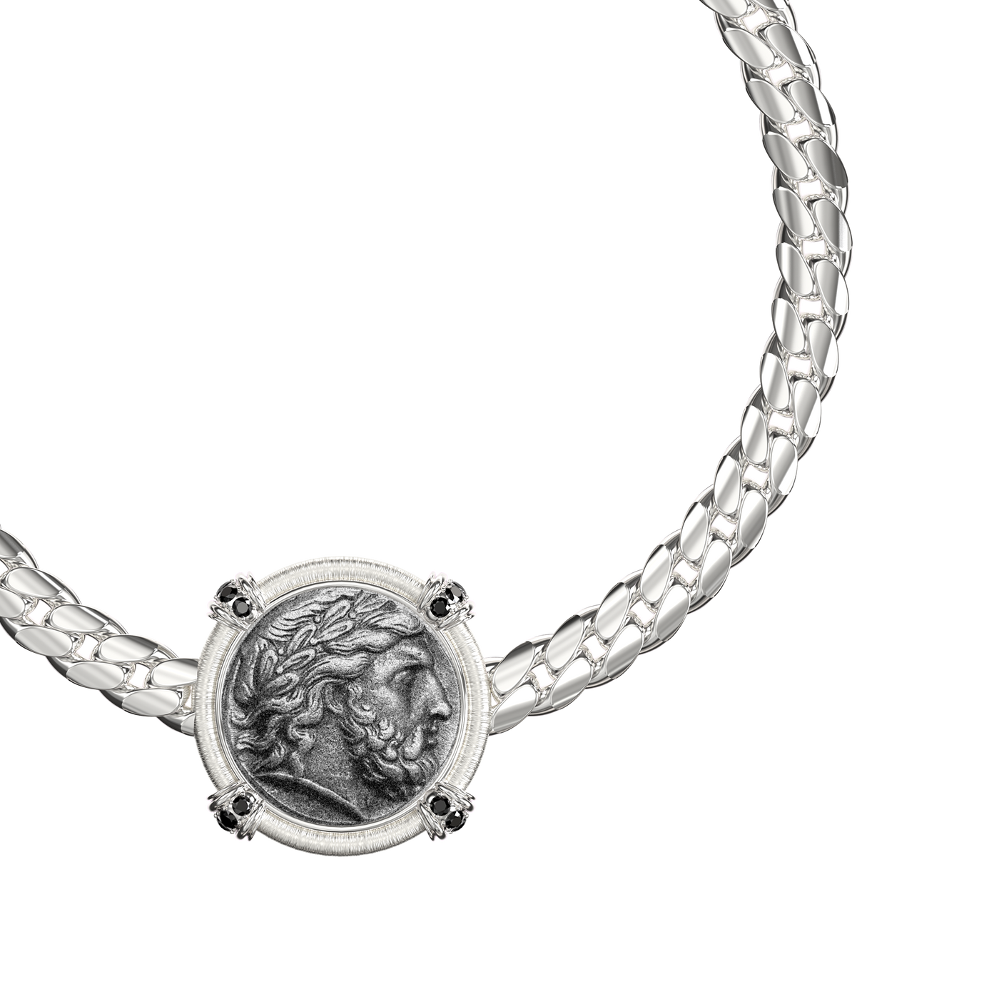 Pulsera de Moneda Zeus "The Great Civitas", Diamante Negro