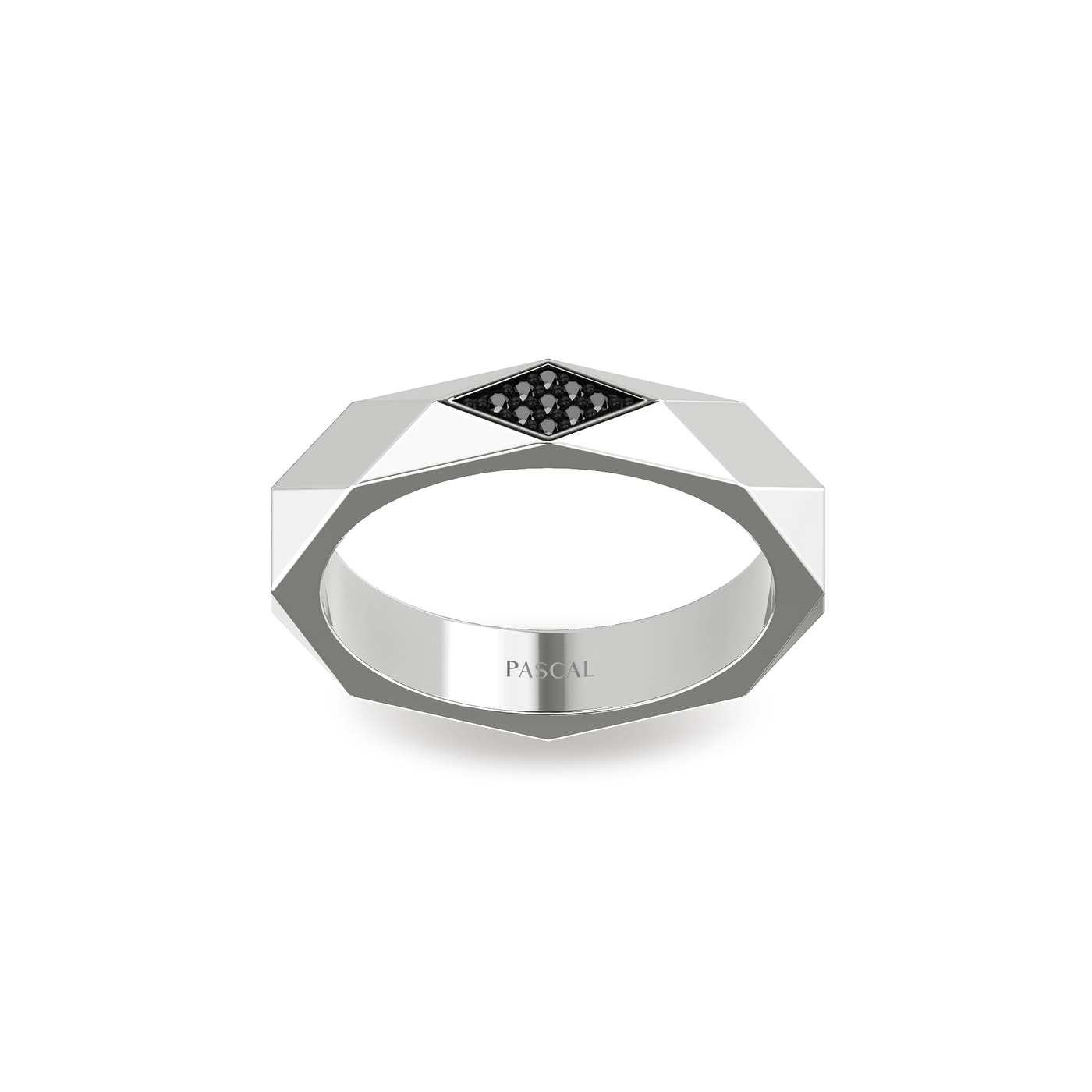 Abgeschrägter Pavé-Diamant-Bandring 