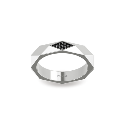 Abgeschrägter Pavé-Diamant-Bandring 