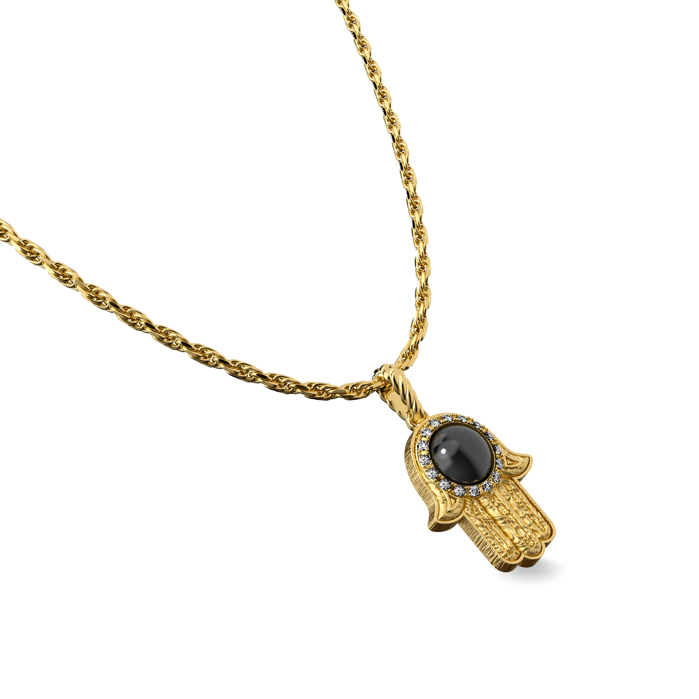 Colgante 'The Spiritual' Hamsa, Halo de Diamantes Blancos