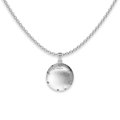 'The Basketball' Crooked Ball Pendant, Black Diamond Pavé
