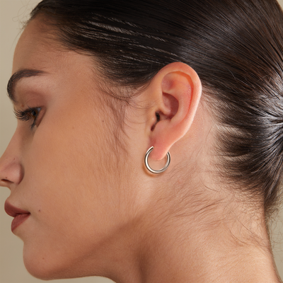 Thin Medium Hoop Earrings