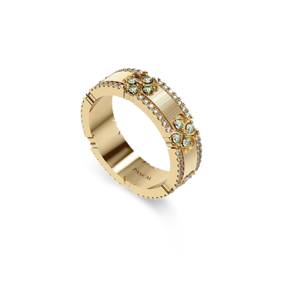 PASCAL Lucky Clover Green & White Diamond Promise Ring everyday luxury jewelry