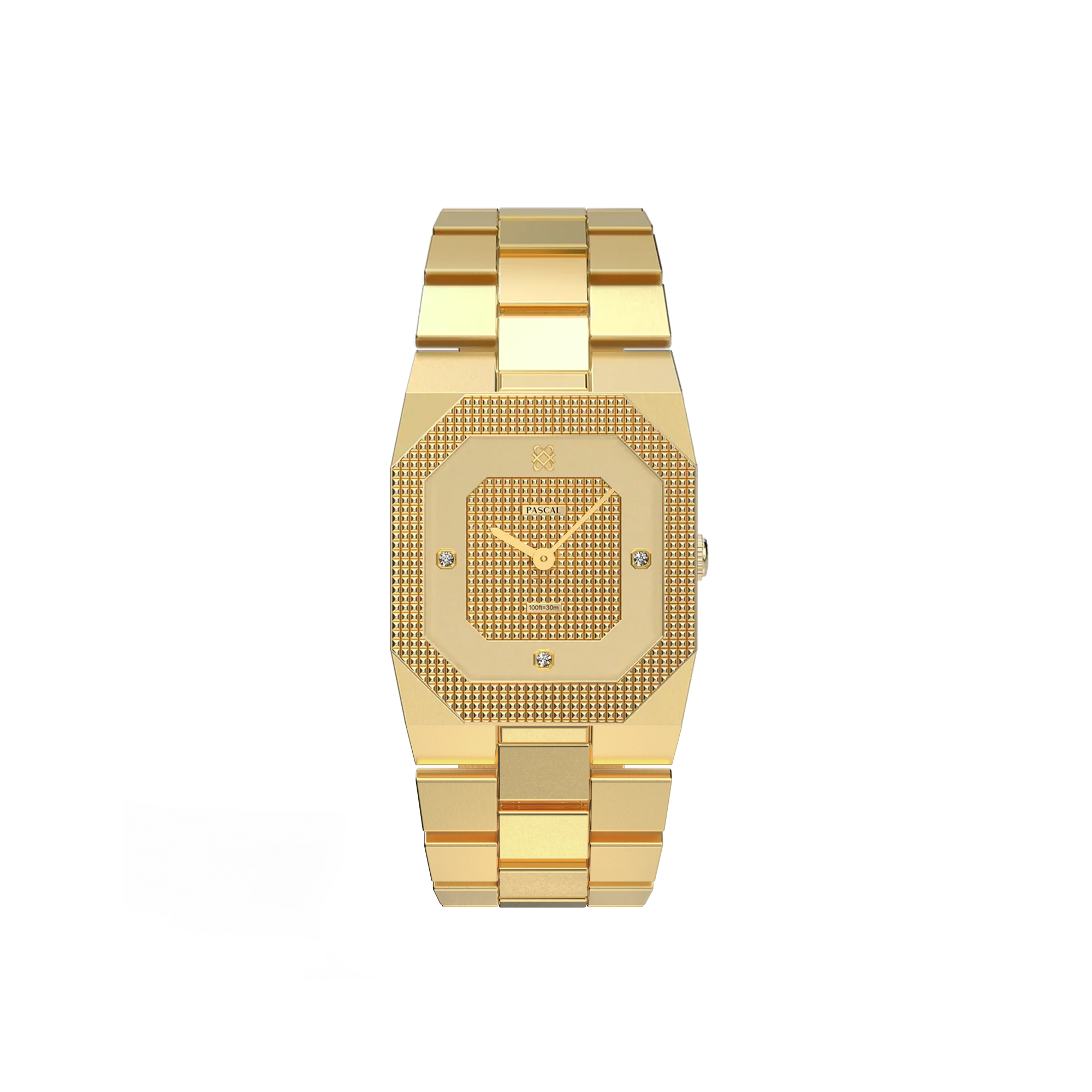 Octagonal Clou de Paris Diamond Watch in Golden Spring - PASCAL