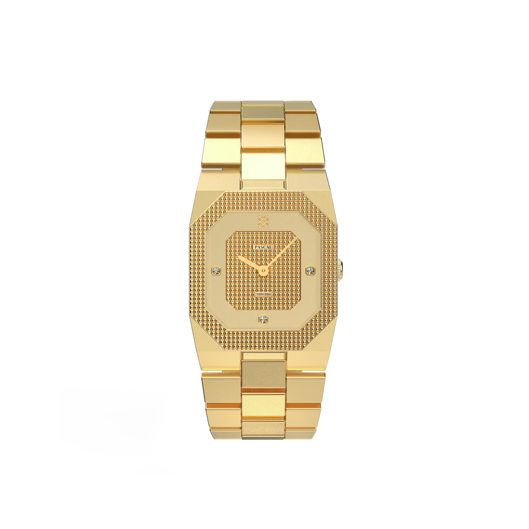 Octagonal Clou de Paris Diamond Watch | PASCAL