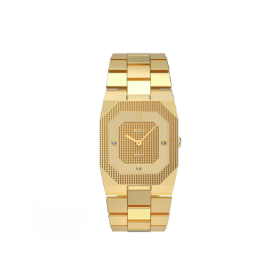 Octagonal Clou de Paris Diamond Watch in Golden Spring - PASCAL