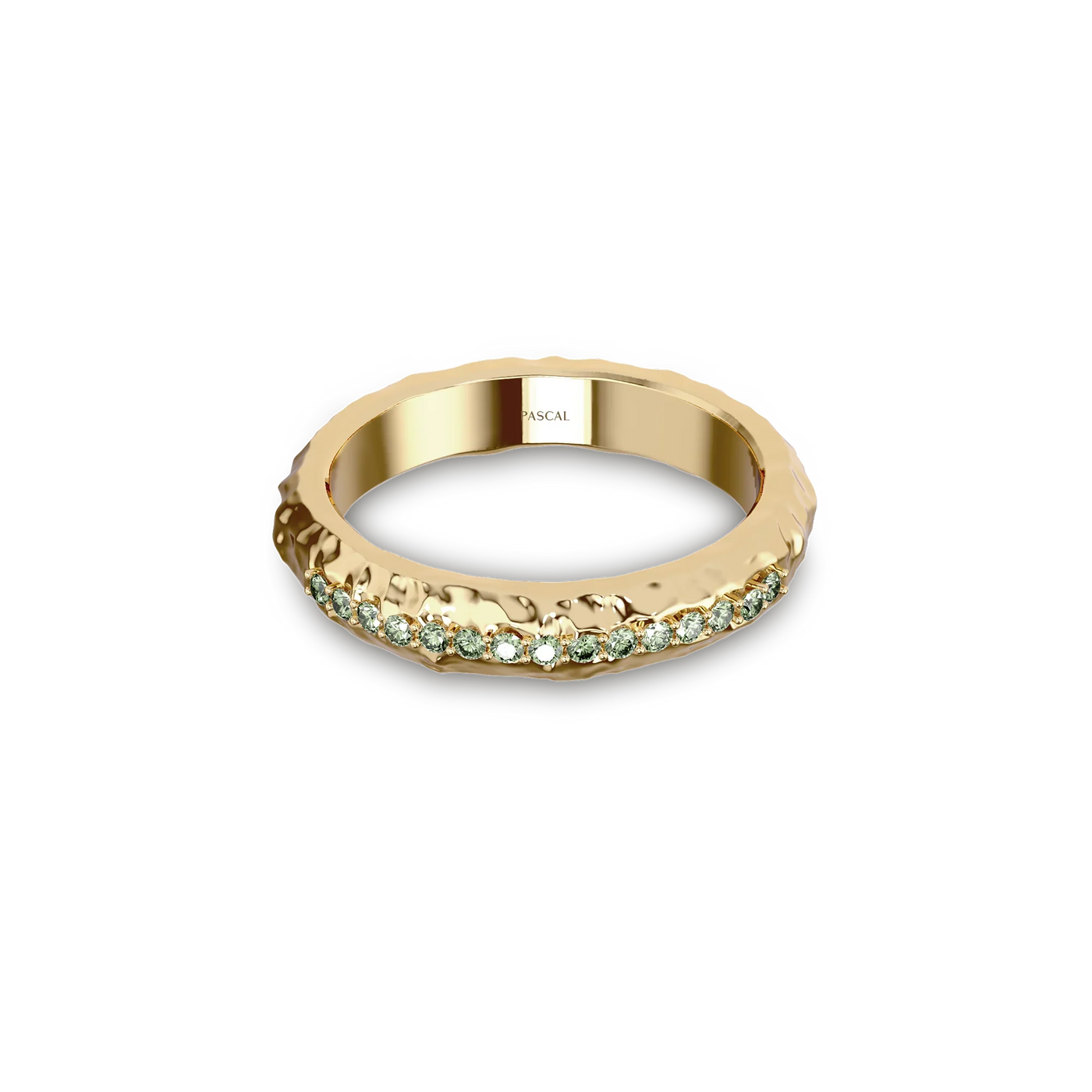 'Crunched' Bio-Versprechen Ring, Diamant Pavé