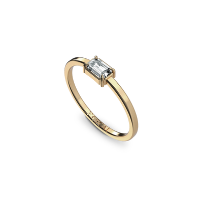 Solitaire Emerald Cut Diamond Ring