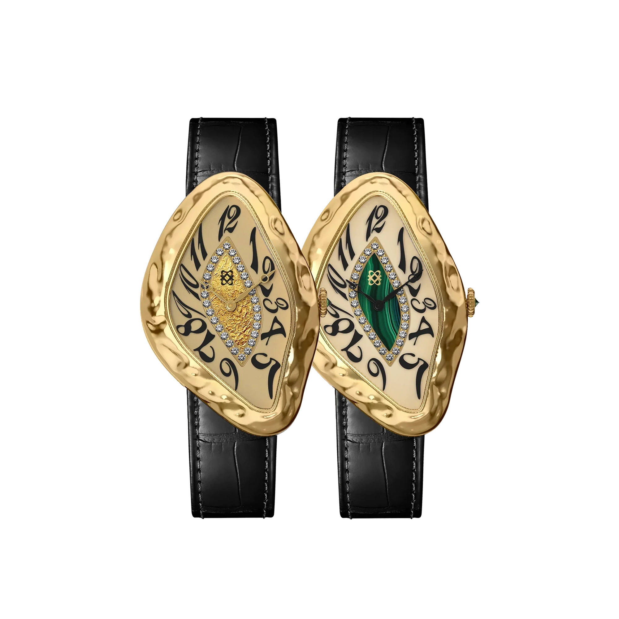 Paradoxe Diamond Couple Watches in Gold Gilt & Gilded Forest - PASCAL