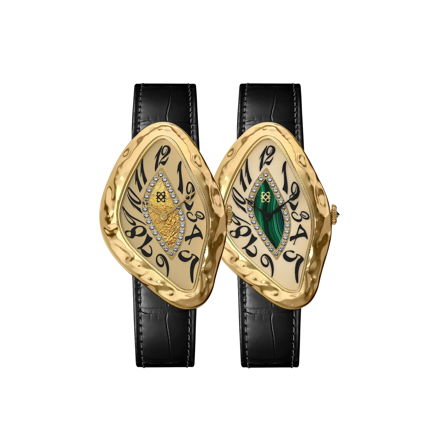 Paradoxe Diamond Couple Watches in Gold Gilt & Gilded Forest - PASCAL