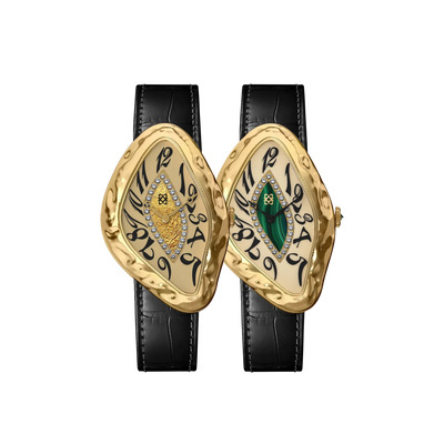 Paradoxe Diamond Couple Watches in Gold Gilt & Gilded Forest - PASCAL