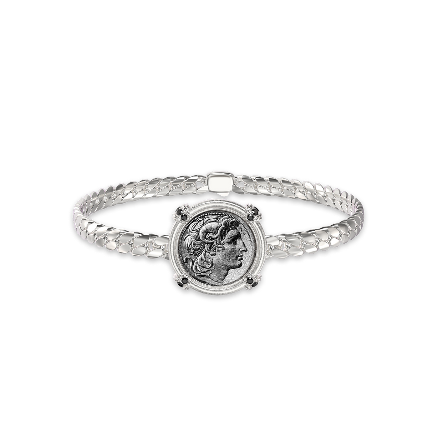 Bracelet pièce 'Alexandre le Grand' de The Great Civitas, diamant noir