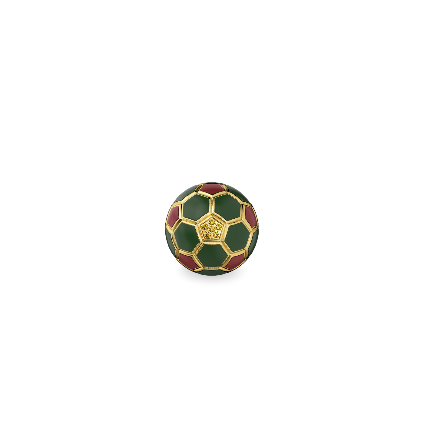 'The Soccer' Atlas Lions Brooch, Yellow Diamond