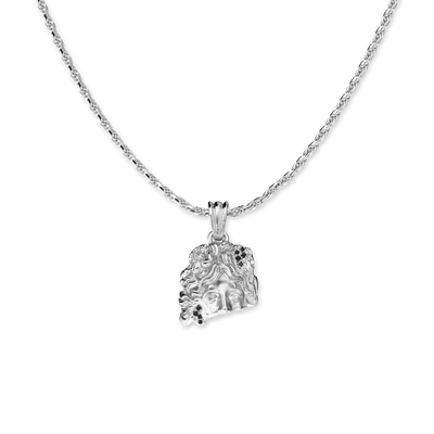 Olympus Apollo Statue Pendant, Black Diamond - PASCAL#color_18k-white-gold-vermeil-black-diamond