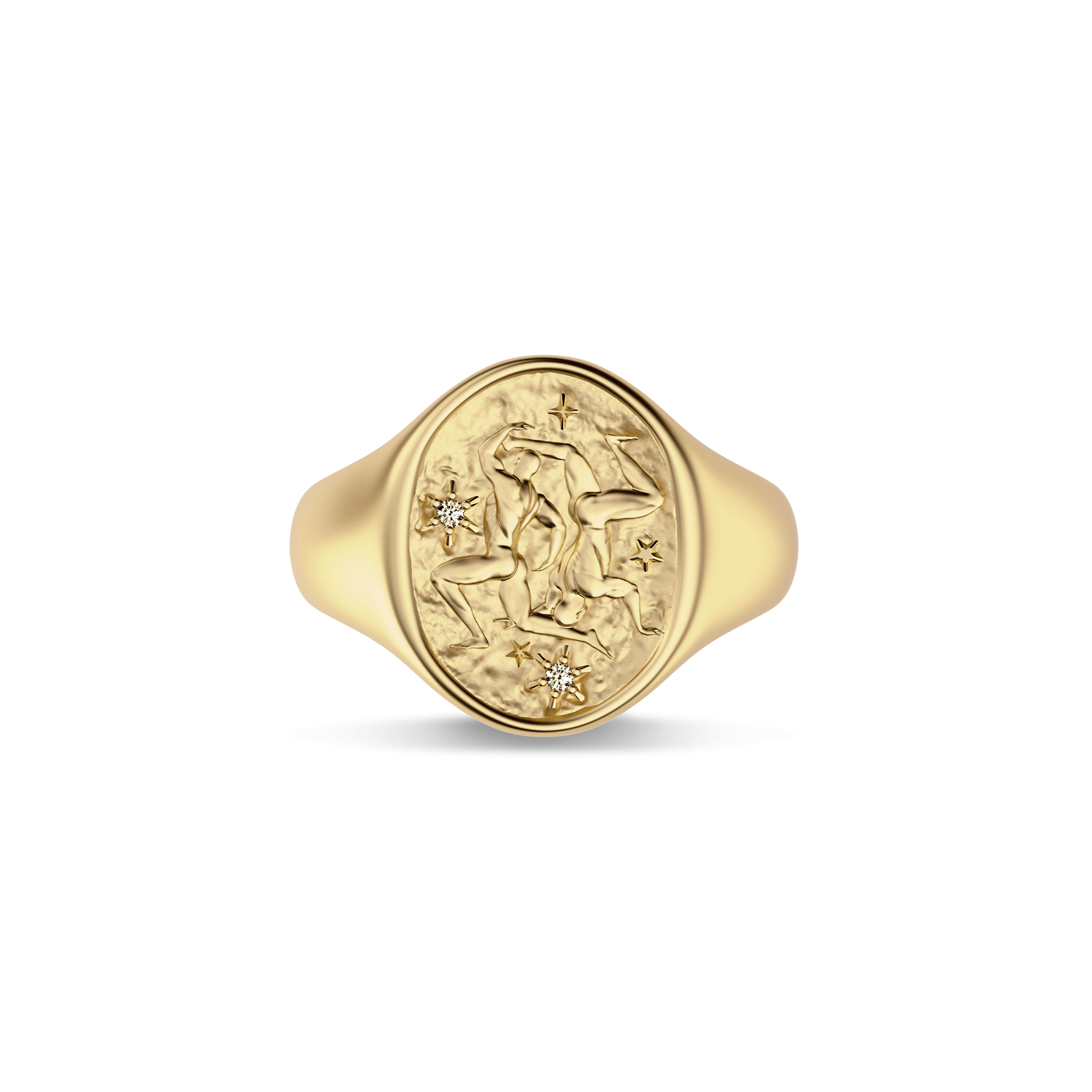 'Zodiac' Diamond Signet Ring, Gemini