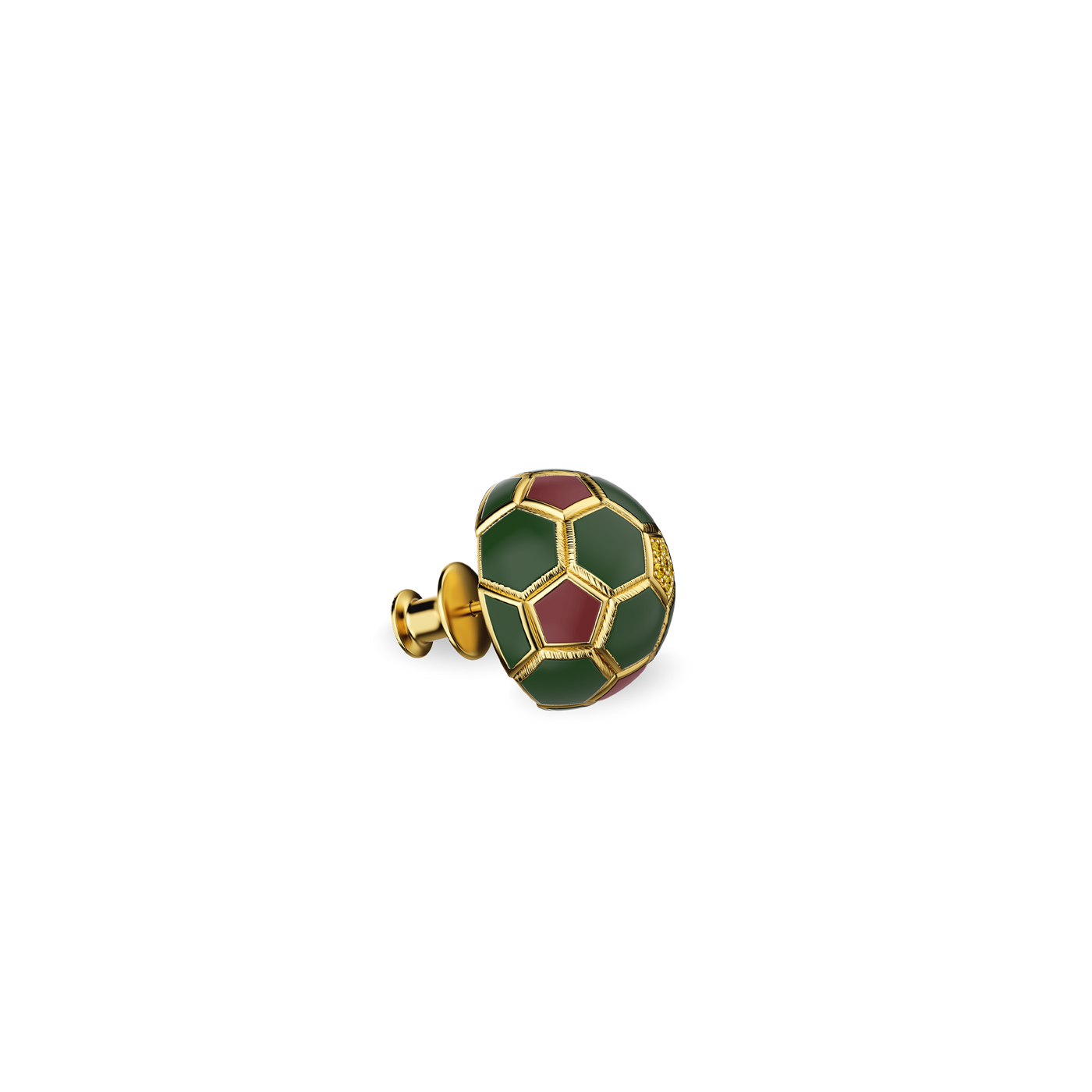 'The Soccer' Atlas Lions Brooch, Yellow Diamond