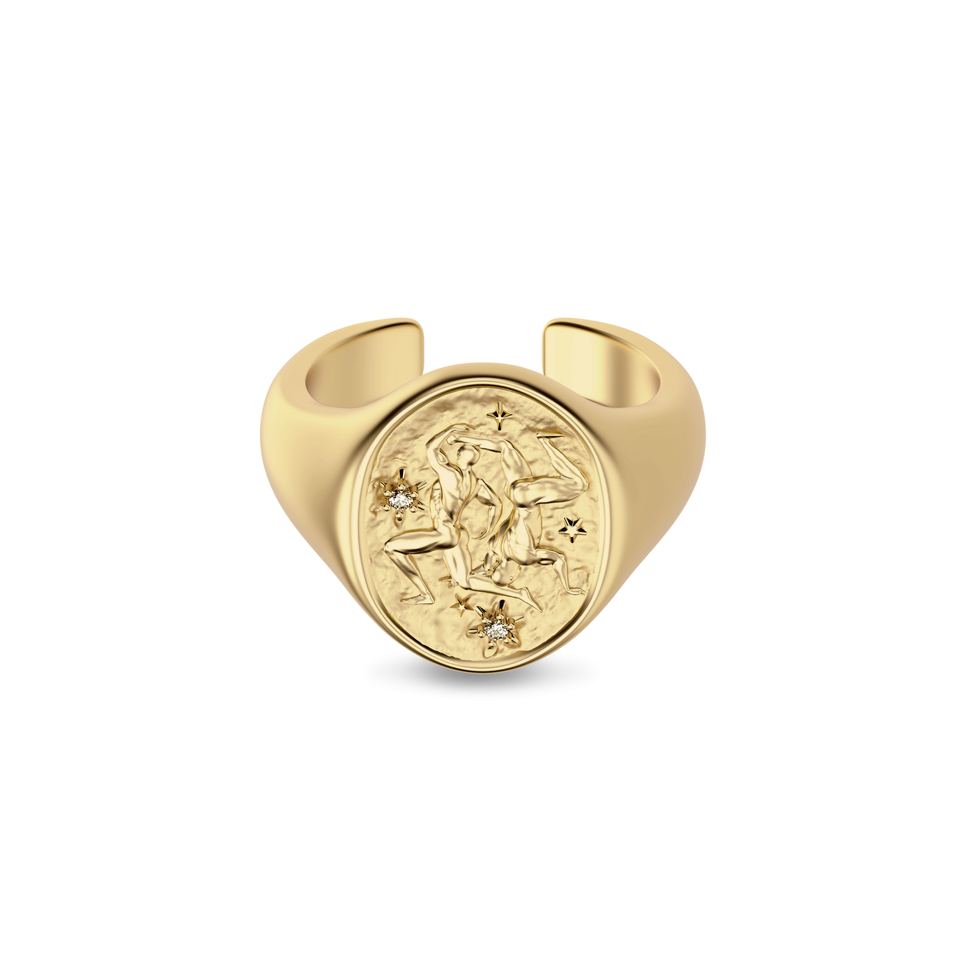 'Zodiac' Diamond Signet Ring, Gemini