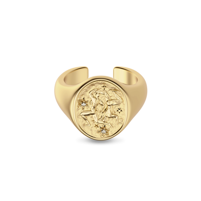 'Zodiac' Diamond Signet Ring, Gemini