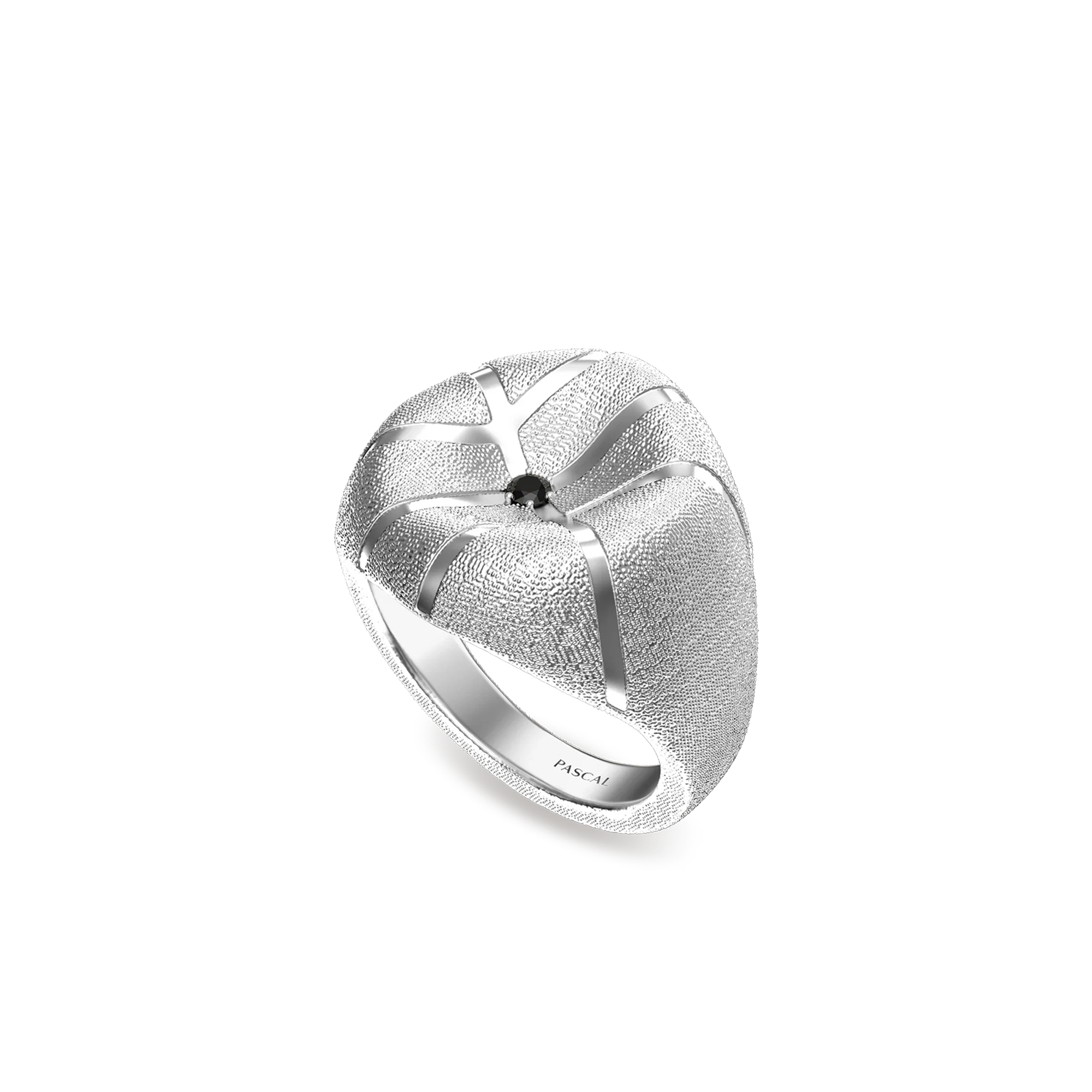 The Basketball Crooked Ball Ring, Black Diamond - PASCAL