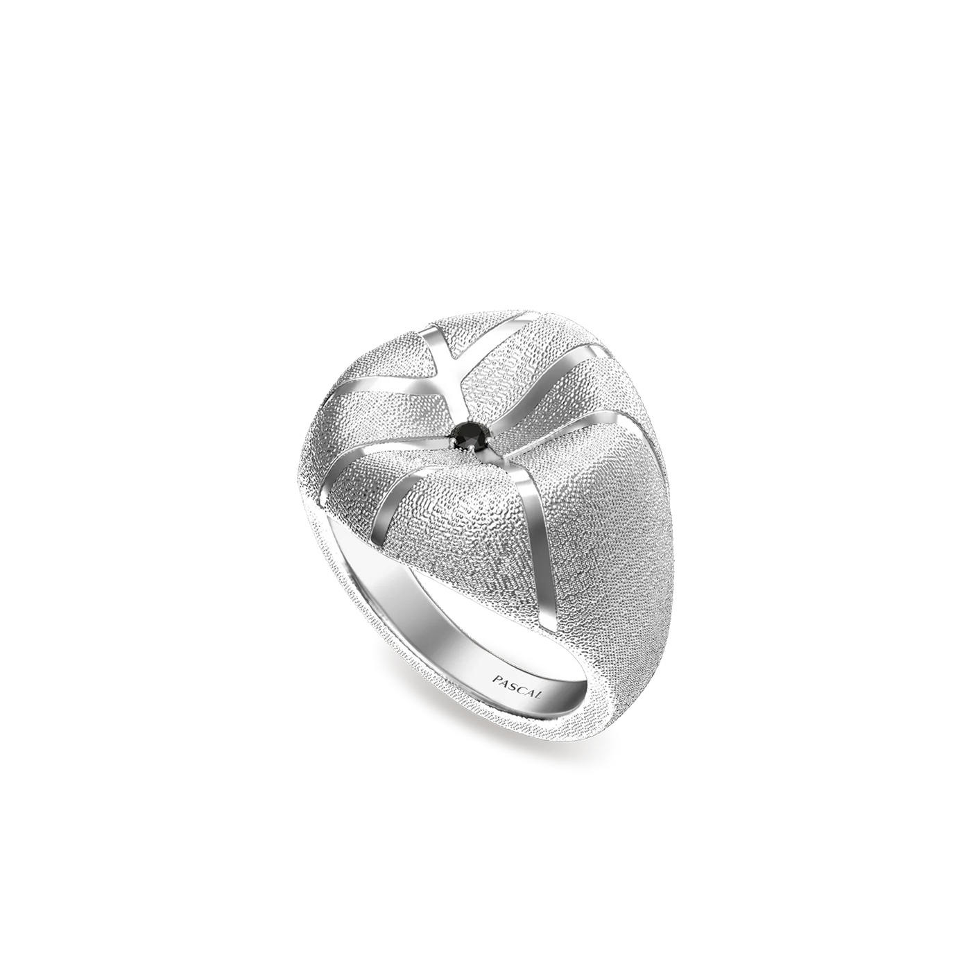 The Basketball Crooked Ball Ring, Black Diamond - PASCAL