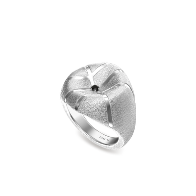 The Basketball Crooked Ball Ring, Black Diamond - PASCAL