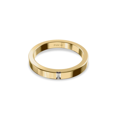 Elegant everyday baguette diamond band ring in 18K gold vermeil