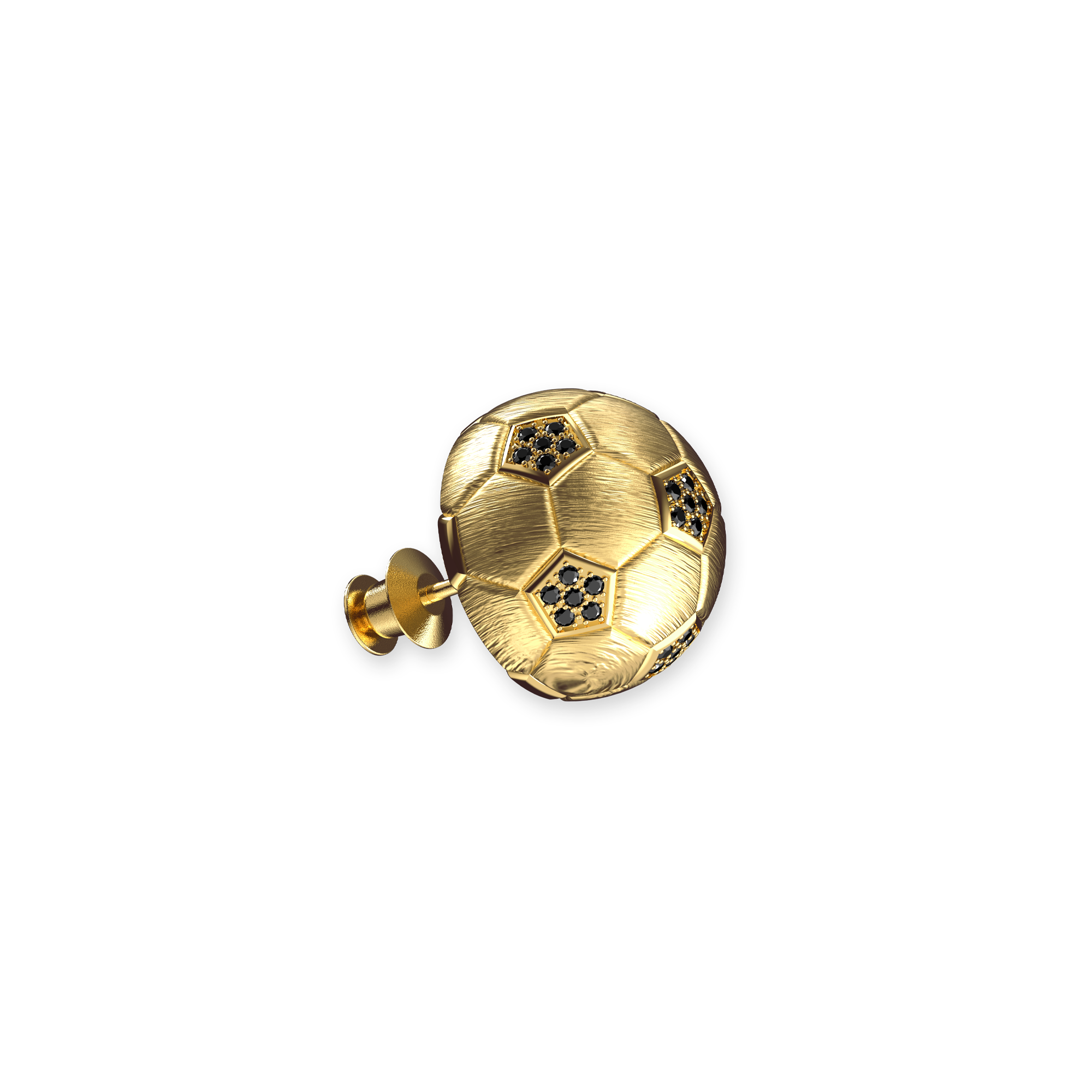 The Soccer Brooch, Black Diamond - PASCAL#color_18k-yellow-gold-vermeil-black-diamond