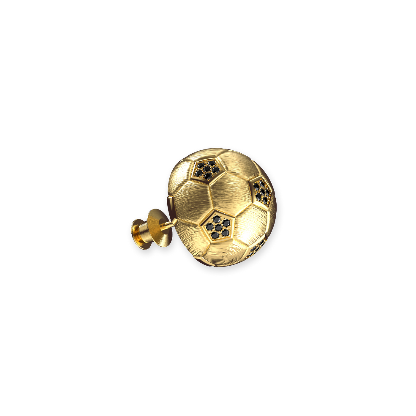 The Soccer Brooch, Black Diamond - PASCAL#color_18k-yellow-gold-vermeil-black-diamond