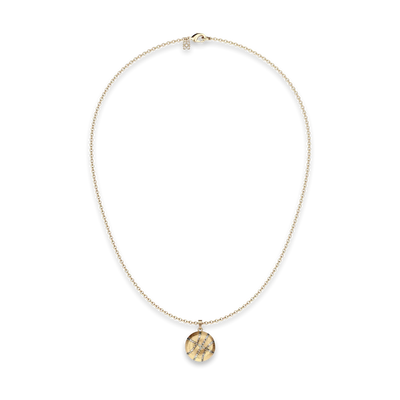 'The Basketball' Crooked Ball Pendant, White Diamond Pavé