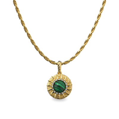 'The Spiritual' Sun Pendant, White Diamond Halo