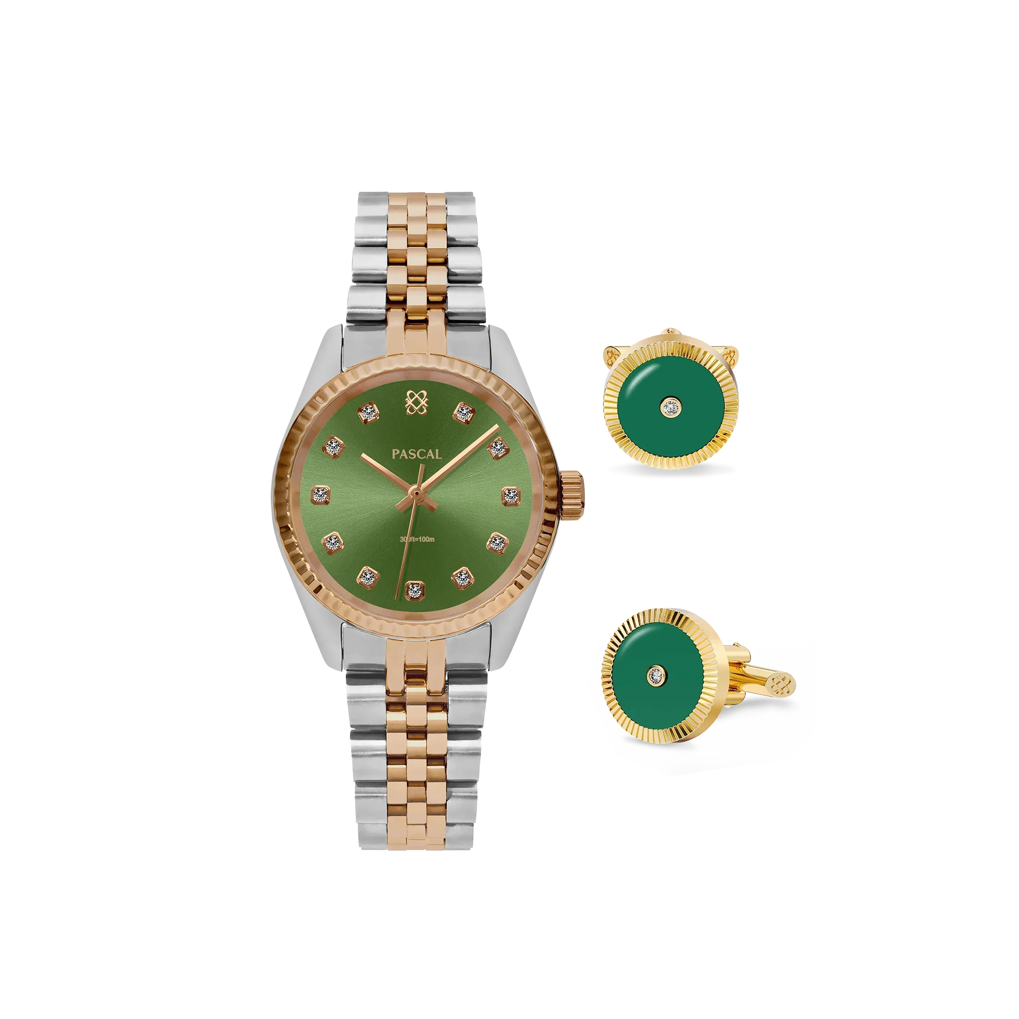 Timeless Classic Diamond Watch Gift Set in Avocado - PASCAL#dial-size_31-mm