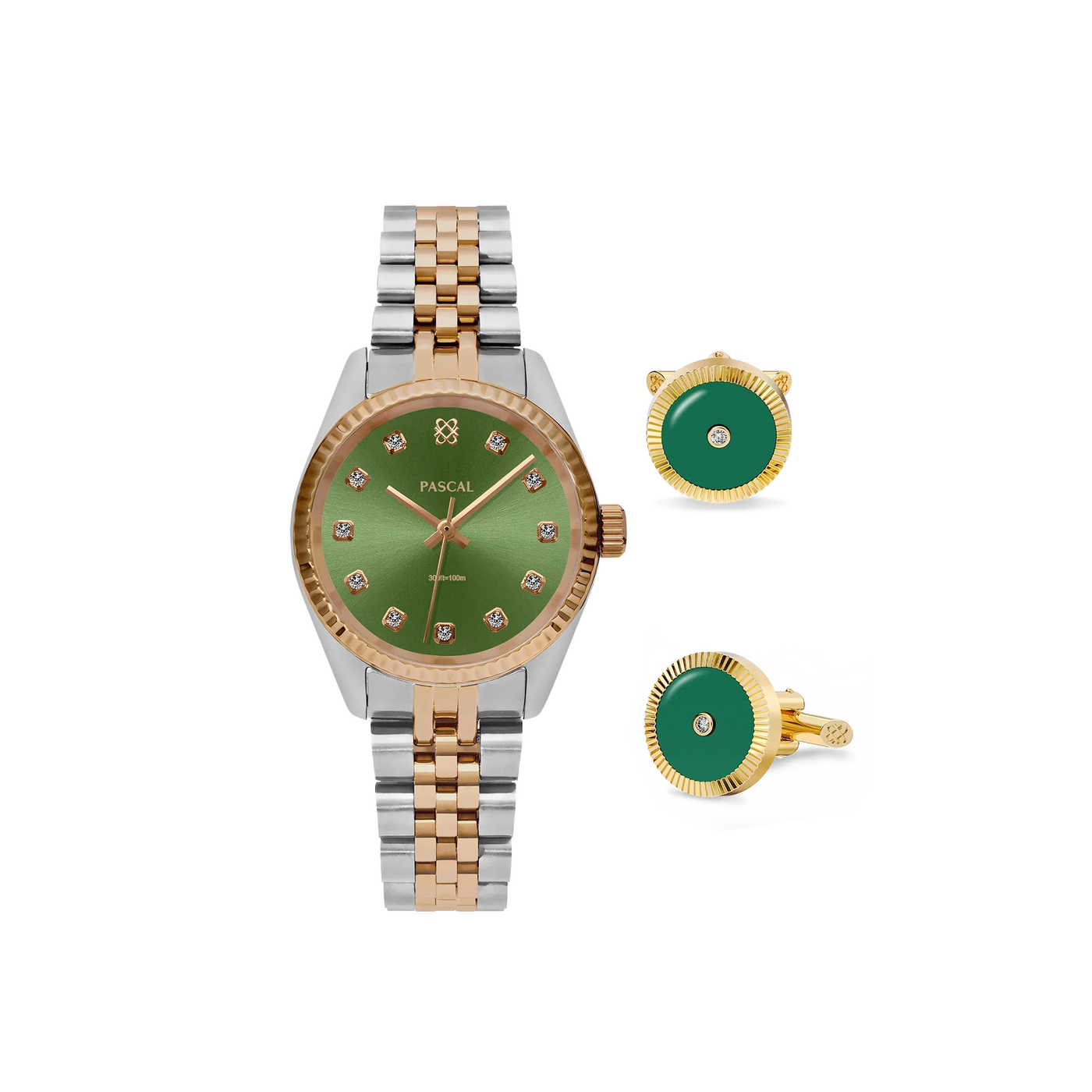 Timeless Classic Diamond Watch Gift Set in Avocado - PASCAL#dial-size_31-mm
