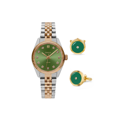 Timeless Classic Diamond Watch Gift Set in Avocado - PASCAL#dial-size_31-mm
