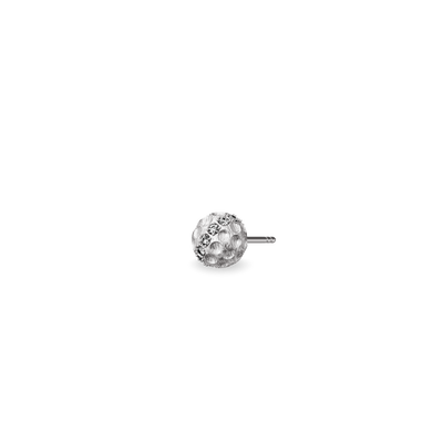 'The Golf' Ball Stud Earrings, White Diamond Halo