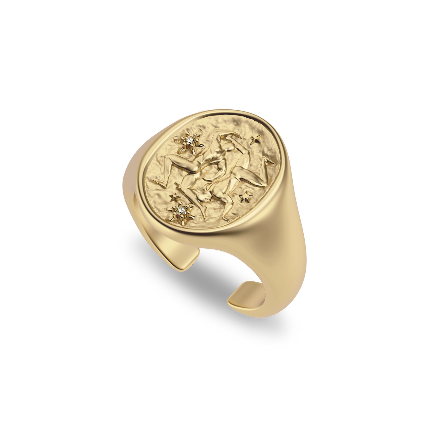 'Zodiac' Diamond Signet Ring, Gemini