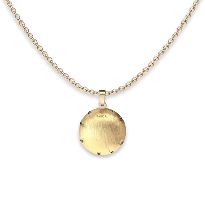 'The Basketball' Crooked Ball Pendant, White Diamond Pavé