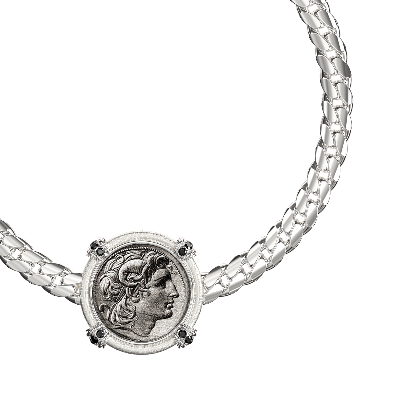 Bracelet pièce 'Alexandre le Grand' de The Great Civitas, diamant noir