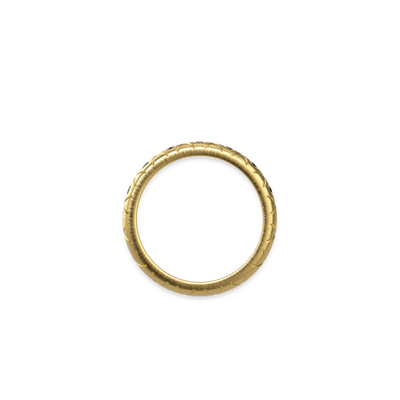 Honeycomb Band Ring, Green Diamond