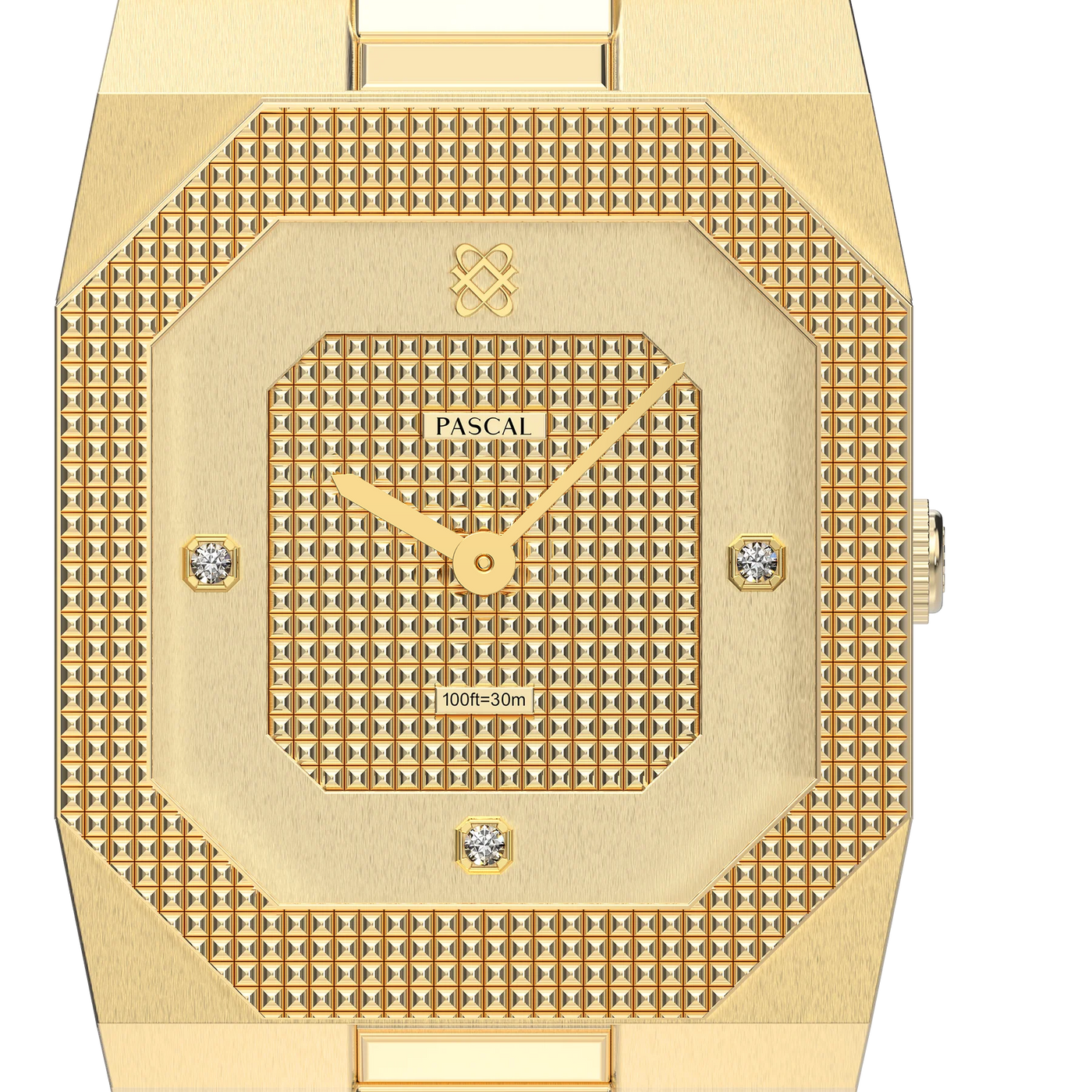 Octagonal Classic Diamond Watch and Cufflinks Gift Set