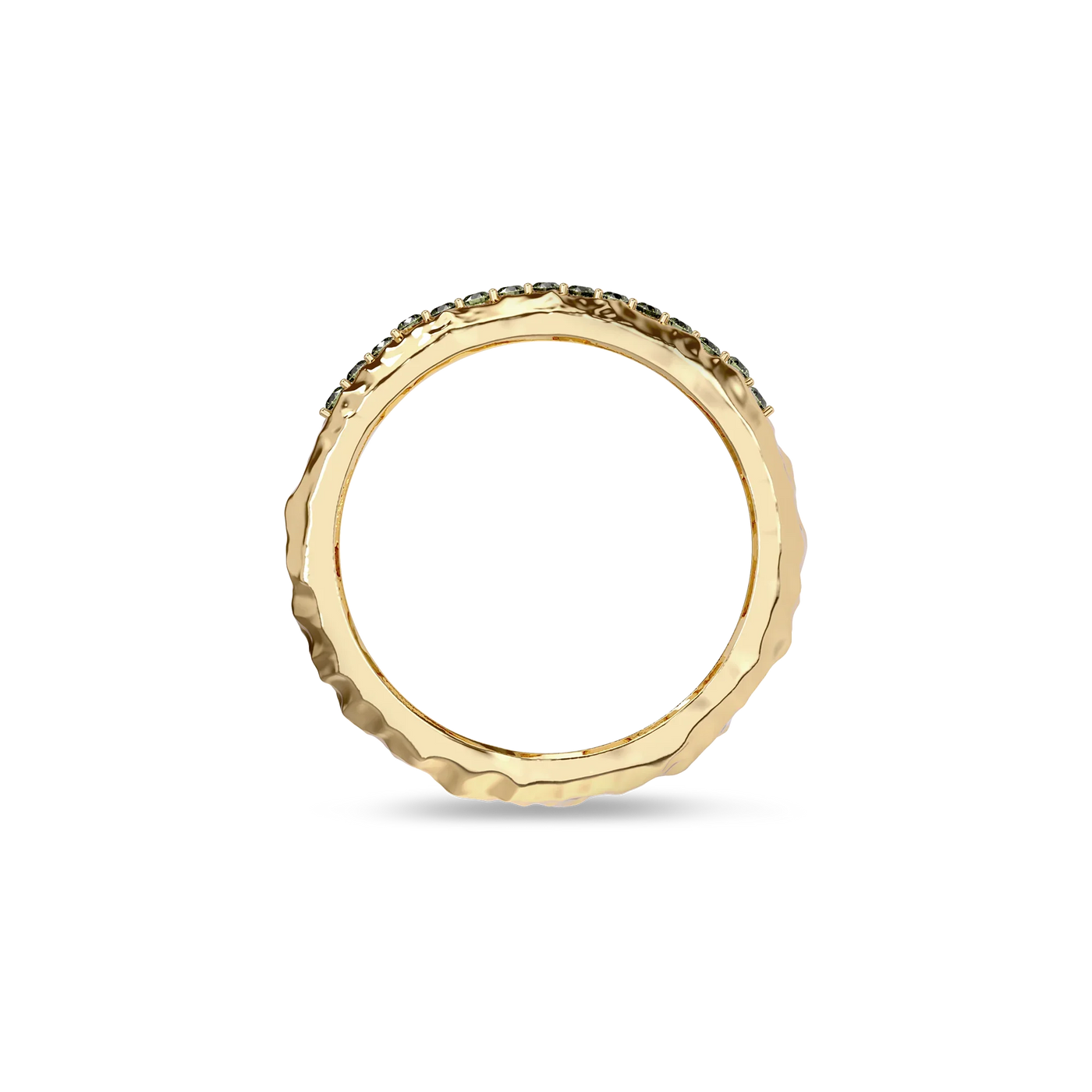 'Crunched' Bio-Versprechen Ring, Diamant Pavé