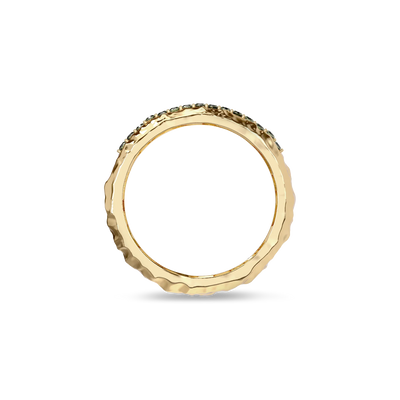 'Crunched' Bio-Versprechen Ring, Diamant Pavé